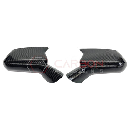 2016-2024 Camaro Real Carbon Fiber M Style Mirror Covers - With Winglet