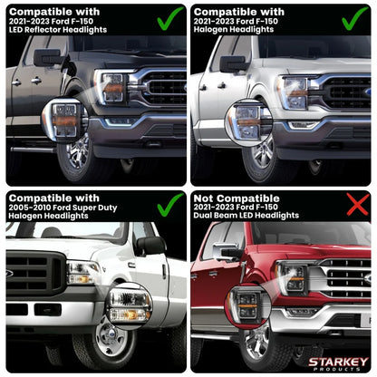 Ford F-150 (2021-2023) and Super Duty (2005-2010) Parking & Turn Signal Adapter for Halogen and LED Reflector Headlights (2021-2023)
