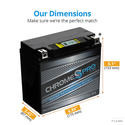 CHROME PRO BATTERY YTX20L-BS Chrome Pro Series iGel Battery PRO-M00008