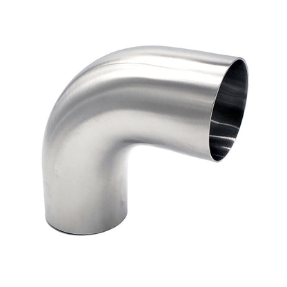 3.500" 14ga Tight Radius 90° Mandrel Bend w/ 2" Tangents - (3.500" CLR) - Brushed Finish - 304 Stainless