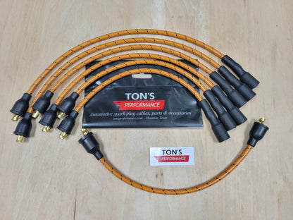 Vintage Style Chevy 216 / 235 Cloth Covered Spark Plug Wire Set