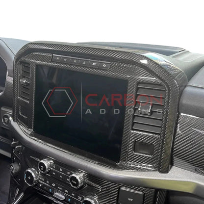 Real Carbon Fiber Infotainment Screen Trim Cover for 2021+ Ford F-150