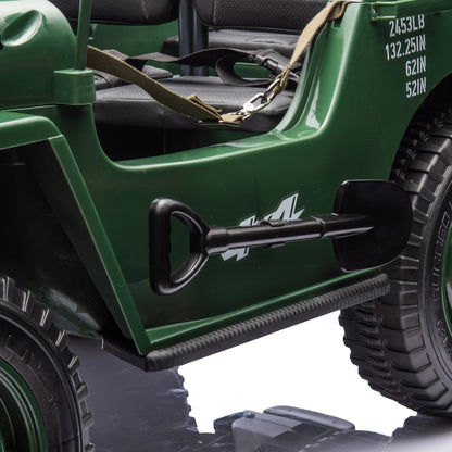 24V Freddo Military Willy Jeep 3 Seater Electric Ride on