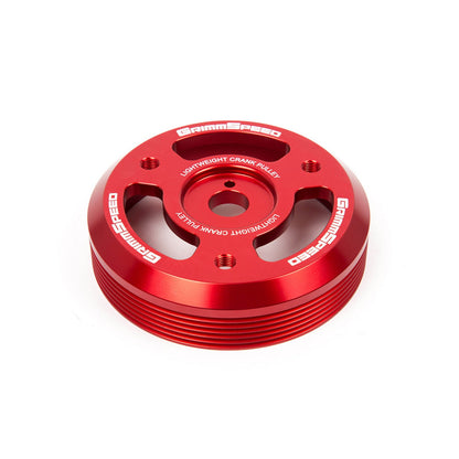 GrimmSpeed Lightweight Crank Pulley - Red - 2015-21 Subaru WRX, 2013-21 Subaru BRZ GRM095024