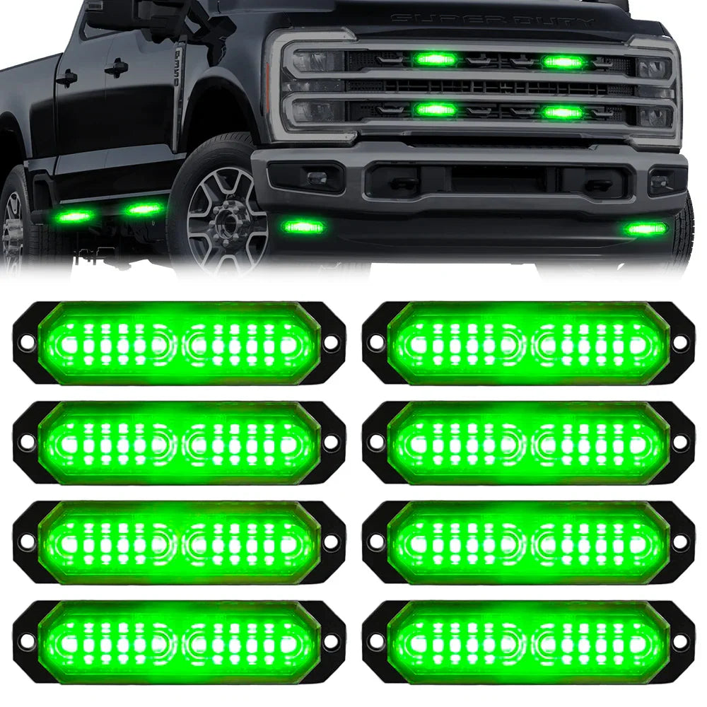 Universal 8-PC Aluminum Surface Mounted 4.5" Emergency High Intensity LED Strobe w/ 17 Patterns