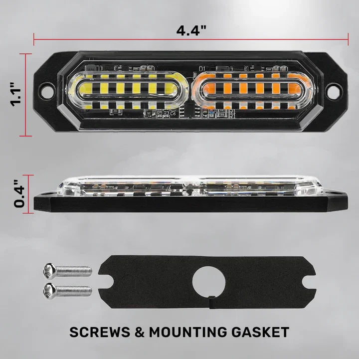 Universal 8-PC Aluminum Surface Mounted 4.5" Emergency High Intensity LED Strobe w/ 17 Patterns