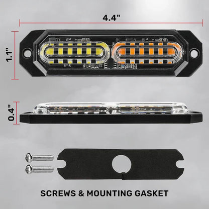 Universal 8-PC Aluminum Surface Mounted 4.5" Emergency High Intensity LED Strobe w/ 17 Patterns