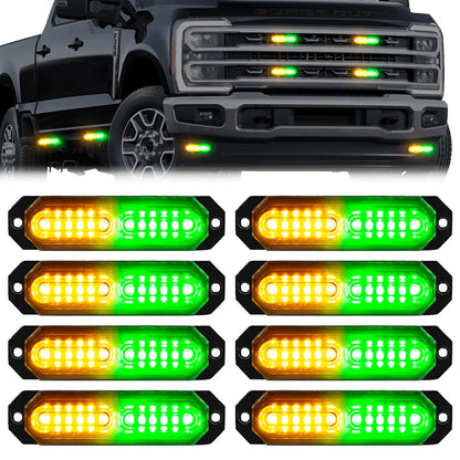 Universal 8-PC Aluminum Surface Mounted 4.5" Emergency High Intensity LED Strobe w/ 17 Patterns