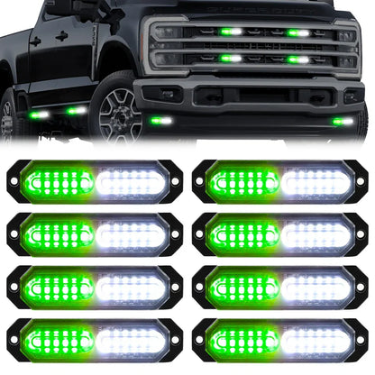 Universal 8-PC Aluminum Surface Mounted 4.5" Emergency High Intensity LED Strobe w/ 17 Patterns
