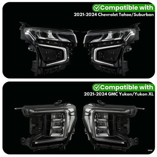 GMC & Chevrolet Tahoe, Suburban, Yukon, Yukon Xl Plug-N-Play For LED Headlights (2021-2024)