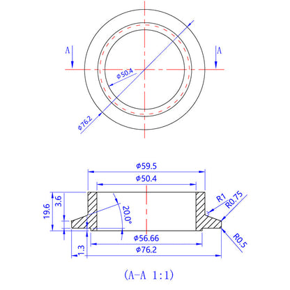 Turbo Inlet Flange - (PTE) Precision Turbo Medium Frame Turbo Housings  - 304 Stainless