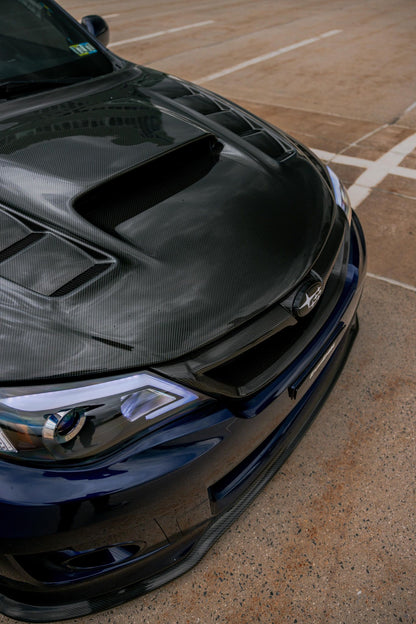 JDMuscle [08-14 WRX/STI] Carbon Fiber Hood V3 w/ Heat Extract