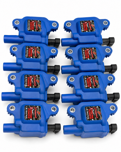 Granatelli GM LS2/LS3/LS7/LS9/LSA 80K Pro Series Xtreme Blue Coil Pack Set – 28-0513-CPB