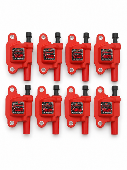 Granatelli GM LS2/LS3/LS7/LS9/LSA 80K Pro Series Xtreme Red Coil Pack Set – 28-0513-CPR