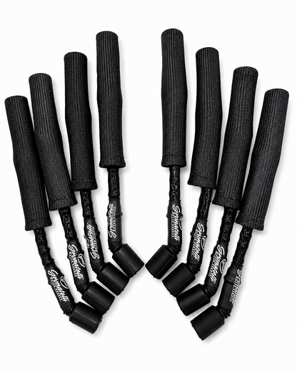 Granatelli 12" GM LS/LT 0-Ohm Black High-Temp Spark Plug Wires w/ Black Kevlar Boots – 28-1629HTBB