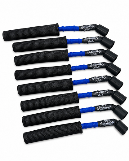 Granatelli 12" GM LS/LT 0-Ohm Blue High-Temp Spark Plug Wires w/ Black Kevlar Boots – 28-1629HTBLB