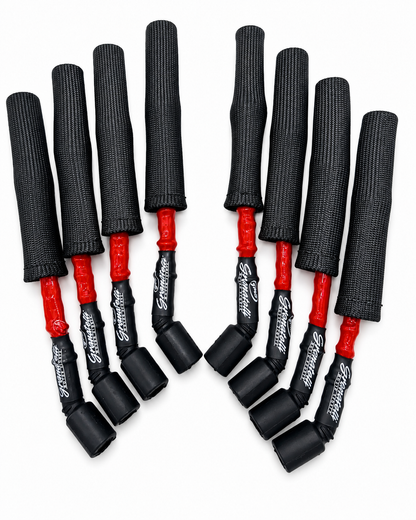 Granatelli 12" GM LS/LT 0-Ohm Red High-Temp Spark Plug Wires w/ Black Kevlar Boots – 28-1629HTRB