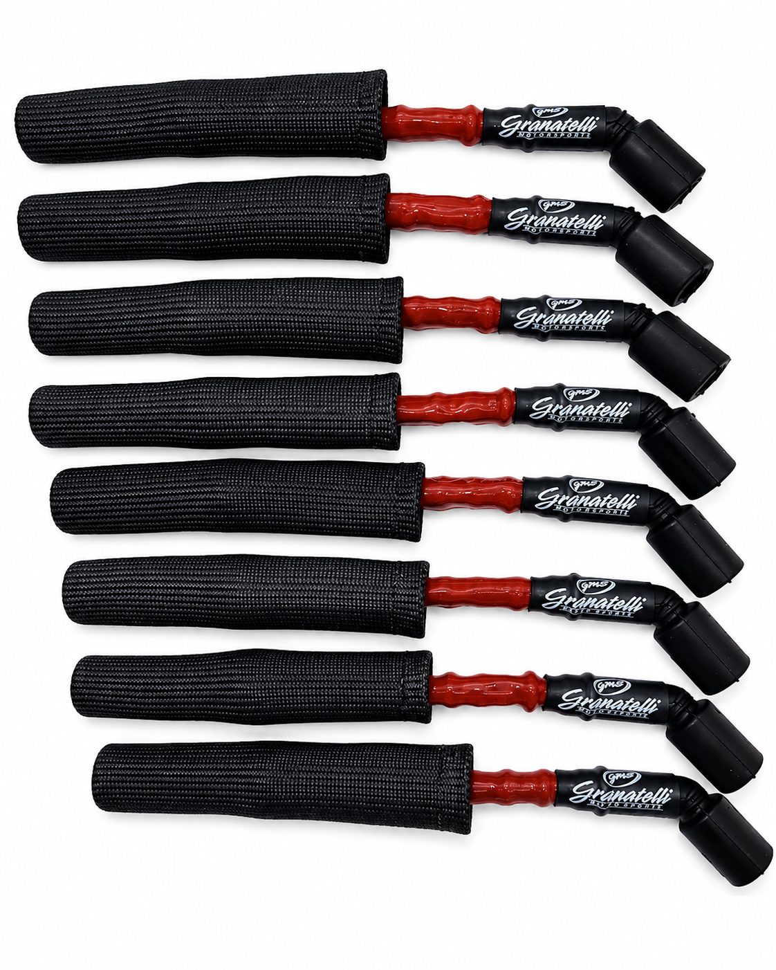 Granatelli 8" GM LS/LT 0-Ohm Red High-Temp Spark Plug Wires w/ Black Kevlar Boots – 28-1811HTRB