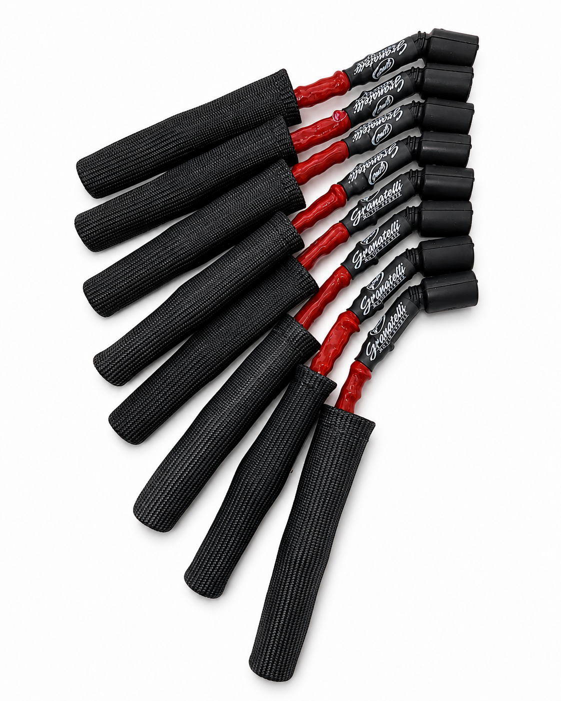 Granatelli 8" GM LS/LT 0-Ohm Red High-Temp Spark Plug Wires w/ Black Kevlar Boots – 28-1811HTRB