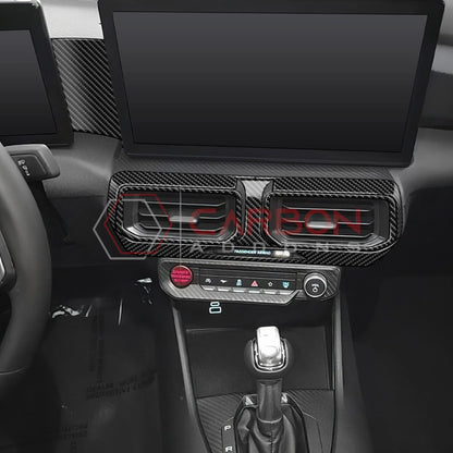 Real Carbon Fiber Center Dashboard A/C Vent Trim Overlays for 2024+ Ford Mustang