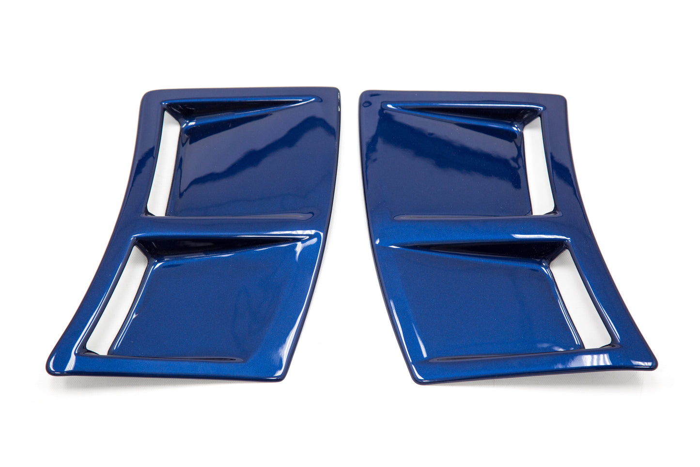 OLM S207 Style Paint Matched Rear Bumper Vent Inserts - Galaxy Blue Pearl - 2015-2021 Subaru WRX / STI