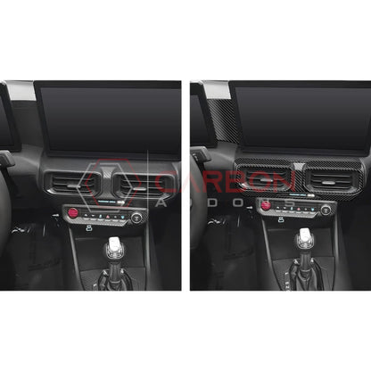 Real Carbon Fiber Center Dashboard A/C Vent Trim Overlays for 2024+ Ford Mustang