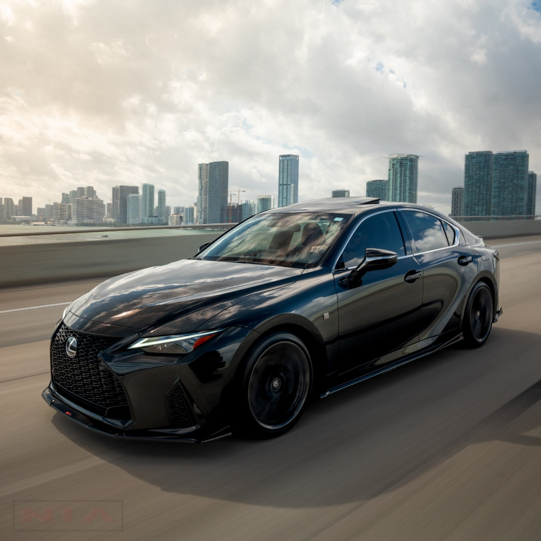 Lexus IS 2021-2026 NIA Side skirts aero lip bodykit in ABS or Carbon Fiber (Base, F Sport, IS300, IS350, IS500)