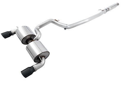 AWE Tuning Touring Edition Cat-back Exhaust for Ford Focus RS - Resonated - Diamond Black Tips 3020-33042