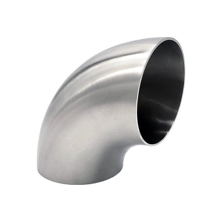 3.500" 14ga Tight Radius 90° Mandrel Bend- (3.500" CLR) - Brushed Finish - 304 Stainless