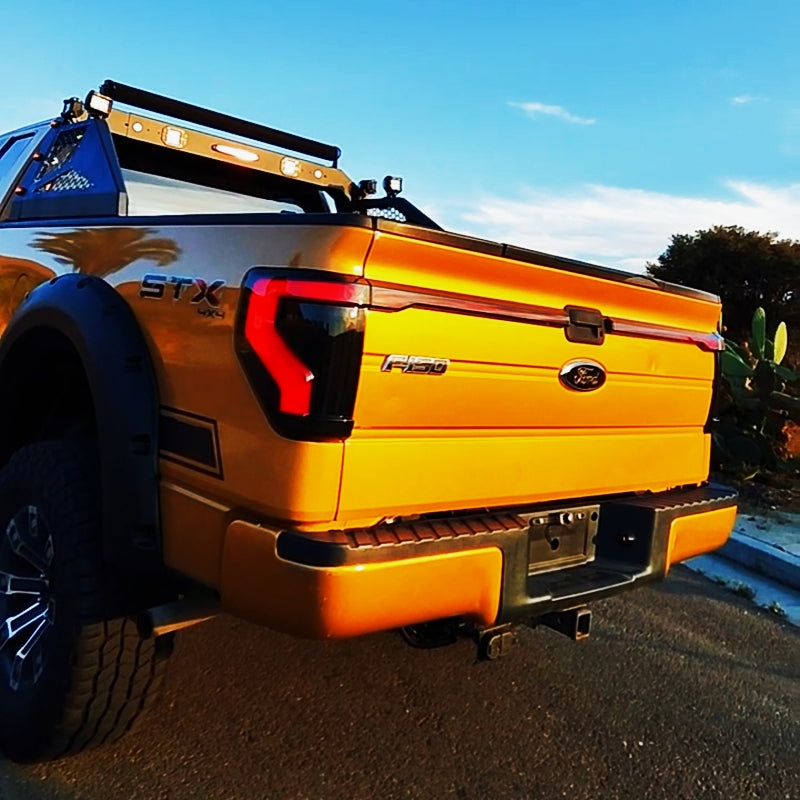 OPT7 Full-Width Strip Cross LED Tail Light with Sequential Red or Yellow Signal for 12th Gen 09-14 Ford F150 (Inspired from New Ford F-150 Lighting)