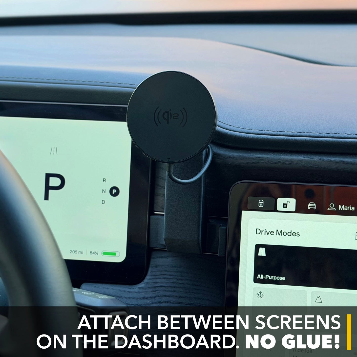 Dashboard Phone Mount/Charger | MagSafe Compatible iPhone Holder for Rivian R1T & R1S 2021-2026