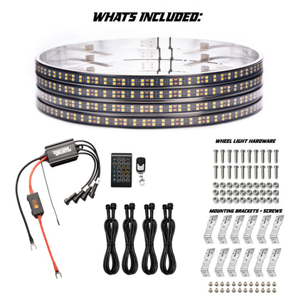 Double Row Pure White Wheel Lights