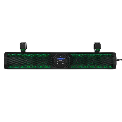 26" Marine Amplified Soundbar with Bluetooth USB & RGB Lighting 6 Speakers 600 Watts
