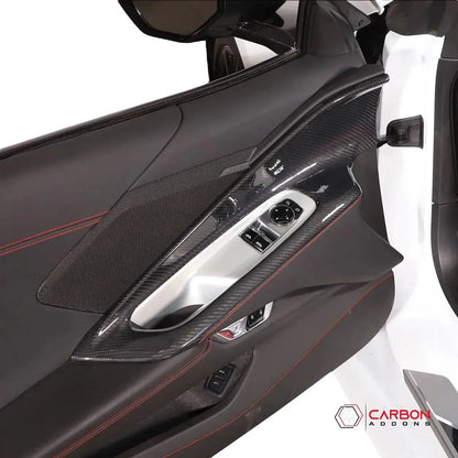 C8 Corvette Real Carbon Fiber Window Switch Outer Trim Panel Frame Covers | Interior Upgrade (2020–2025)