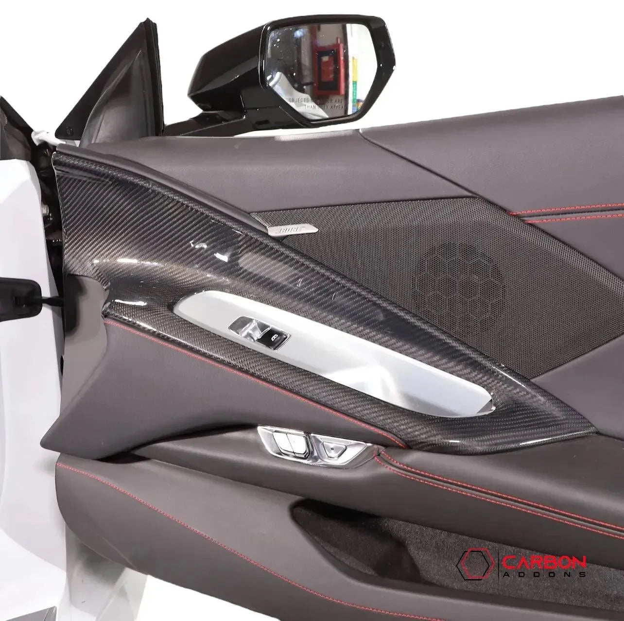 C8 Corvette Real Carbon Fiber Window Switch Outer Trim Panel Frame Covers | Interior Upgrade (2020–2025)