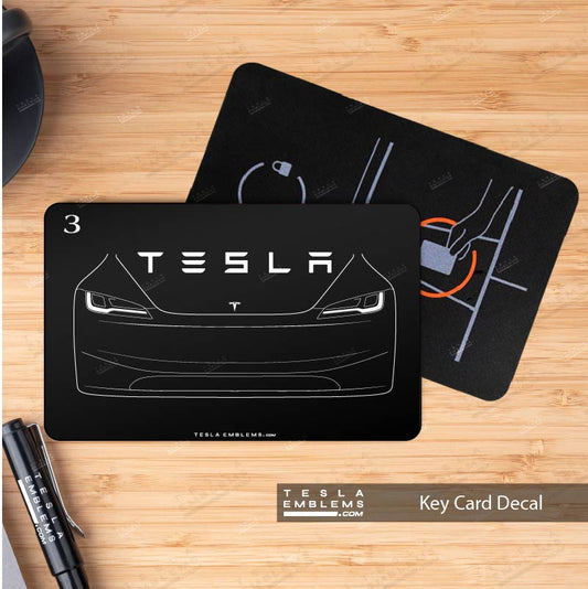 2024 Model 3 "Highland" Front Outline Tesla Keycard Decal