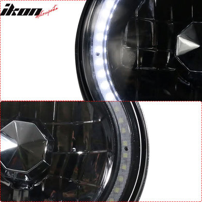 Universal 7" H6024 6014gen White Ring H4 Bulb Angel Eye Headlight