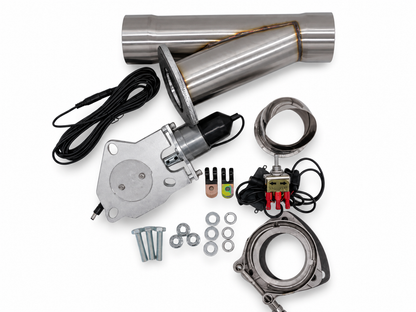 Granatelli 3-Inch Single Round Electronic Stainless Steel Slip-Fit Exhaust Cutout Kit – 302530