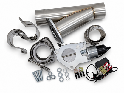Granatelli 2.5-Inch Single Round Electronic Stainless Steel Slip-Fit Exhaust Cutout Kit – 302525