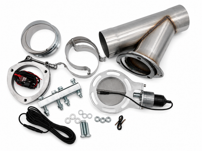 Granatelli 3.5-Inch Single Round Electronic Stainless Steel Slip-Fit Exhaust Cutout Kit – 302535