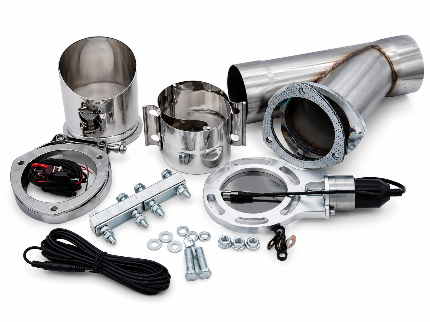Granatelli 4-Inch Single Round Electronic Mild Steel Slip-Fit Exhaust Cutout Kit – 303540