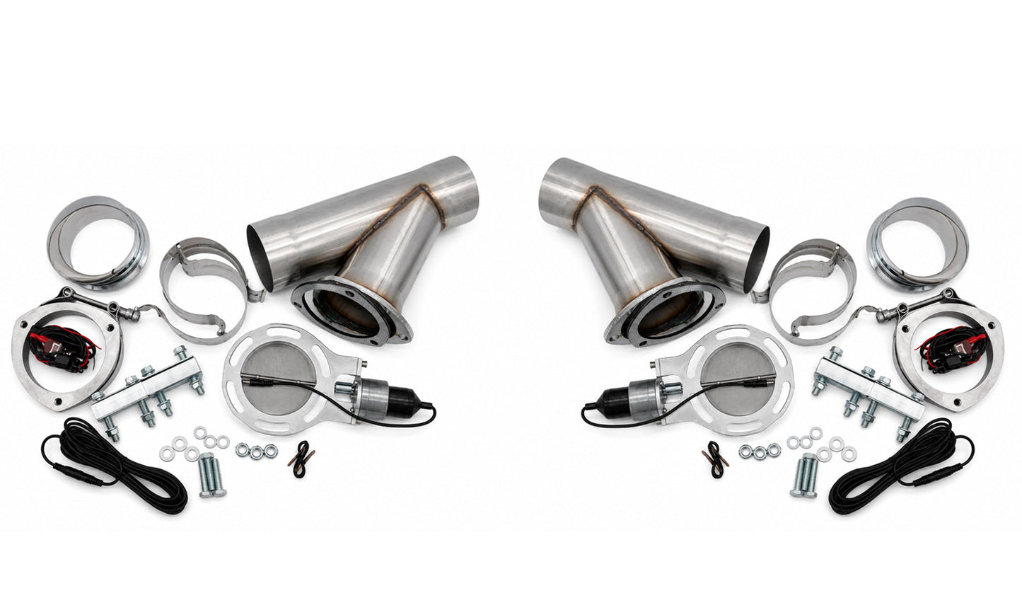 Granatelli 4-Inch Dual Round Electronic Stainless Steel Slip-Fit Exhaust Cutout Kit – 302540K