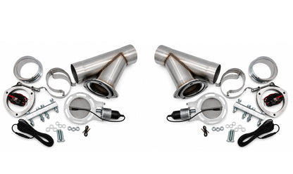 Granatelli 4-Inch Dual Round Electronic Stainless Steel Slip-Fit Exhaust Cutout Kit – 302540K