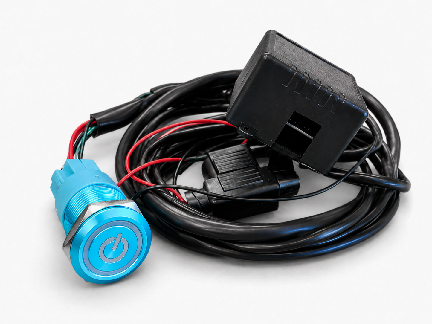 Granatelli Billet Illuminated Exhaust Cutout Push Button- "BLUE" - 303512BL