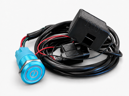 Granatelli Billet Illuminated Exhaust Cutout Push Button- "BLUE" - 303512BL