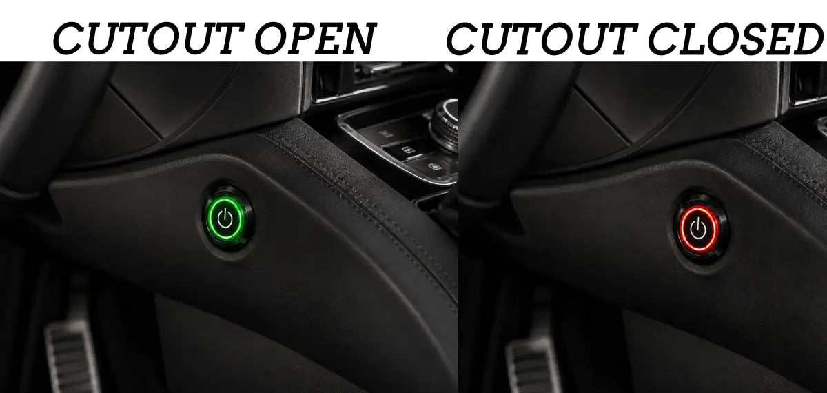 Granatelli Billet Illuminated Exhaust Cutout Push Button- "BLACK" - 303512BLK