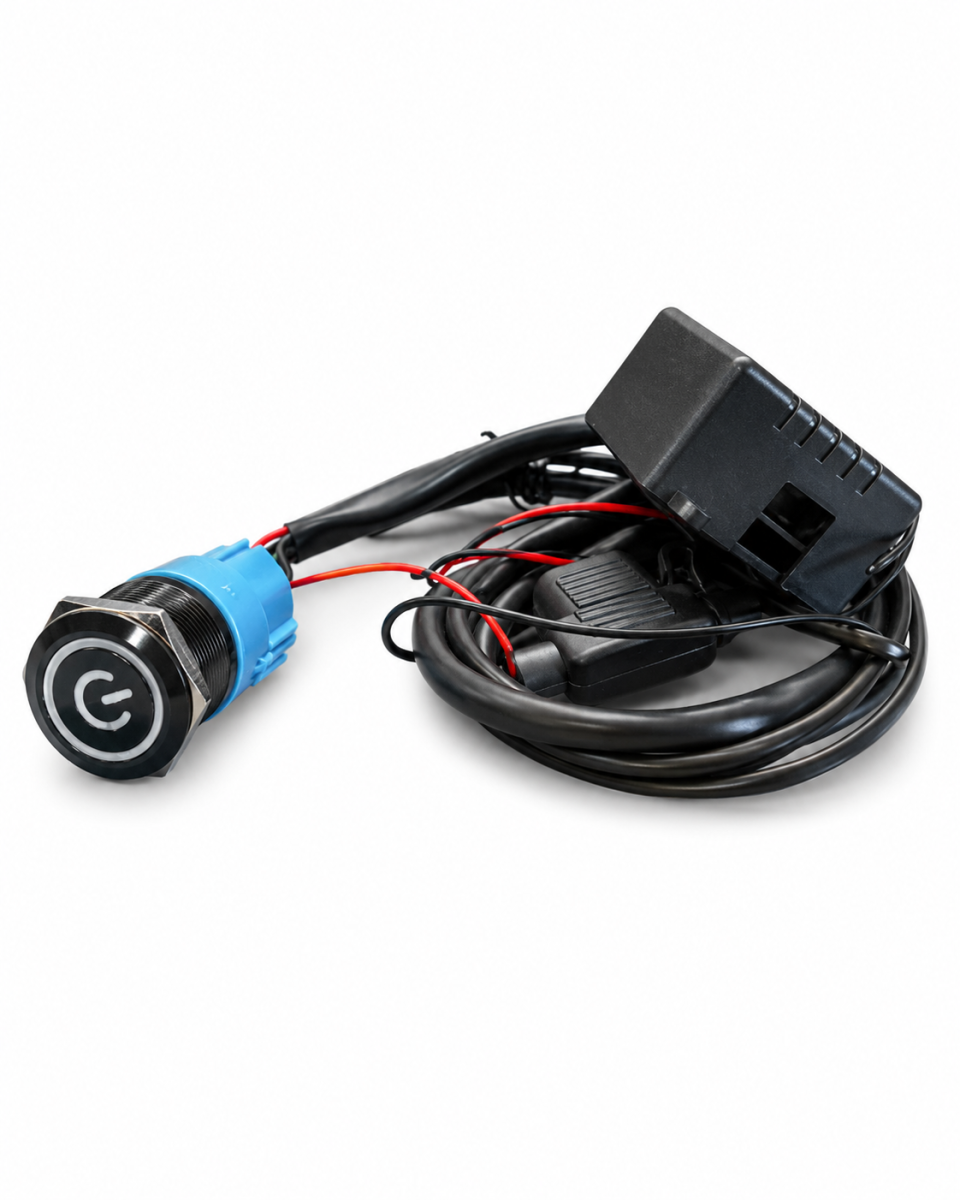 Granatelli Billet Illuminated Exhaust Cutout Push Button- "BLACK" - 303512BLK