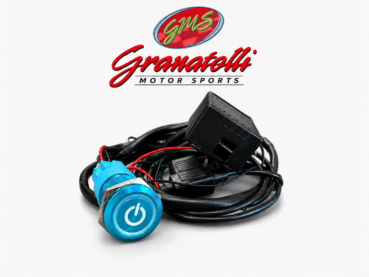 Granatelli Billet Illuminated Exhaust Cutout Push Button- "BLUE" - 303512BL