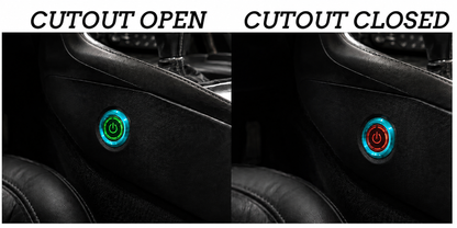 Granatelli Billet Illuminated Exhaust Cutout Push Button- "BLUE" - 303512BL