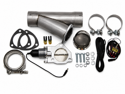 Granatelli 3-Inch Single Round Electronic Mild Steel Slip-Fit Exhaust Cutout Kit – 303530